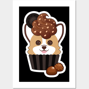 Corgi Chocolate Cupcake Posters and Art